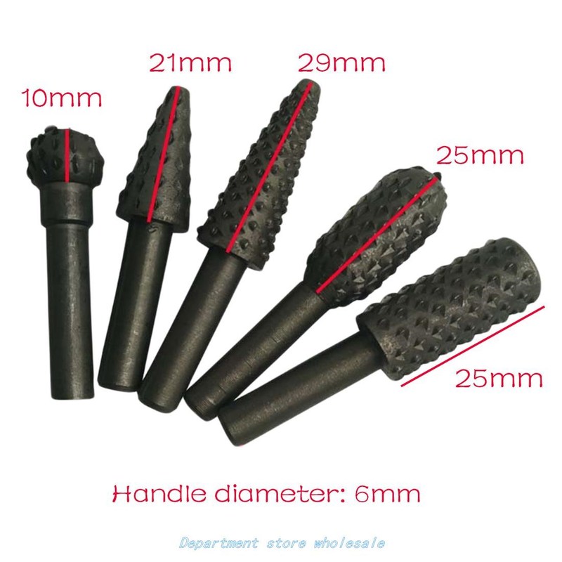 5pcs HSS Power Tools Woodworking Rasp Chisel Shaped Rotating