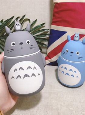 300ml  Cute Totoro Glass Water Bottle Double Heat-re