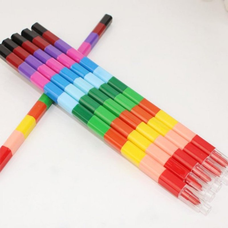 New 1Set Colorful 12 Colors Oil Paint Pen Cratons Stacker Pa