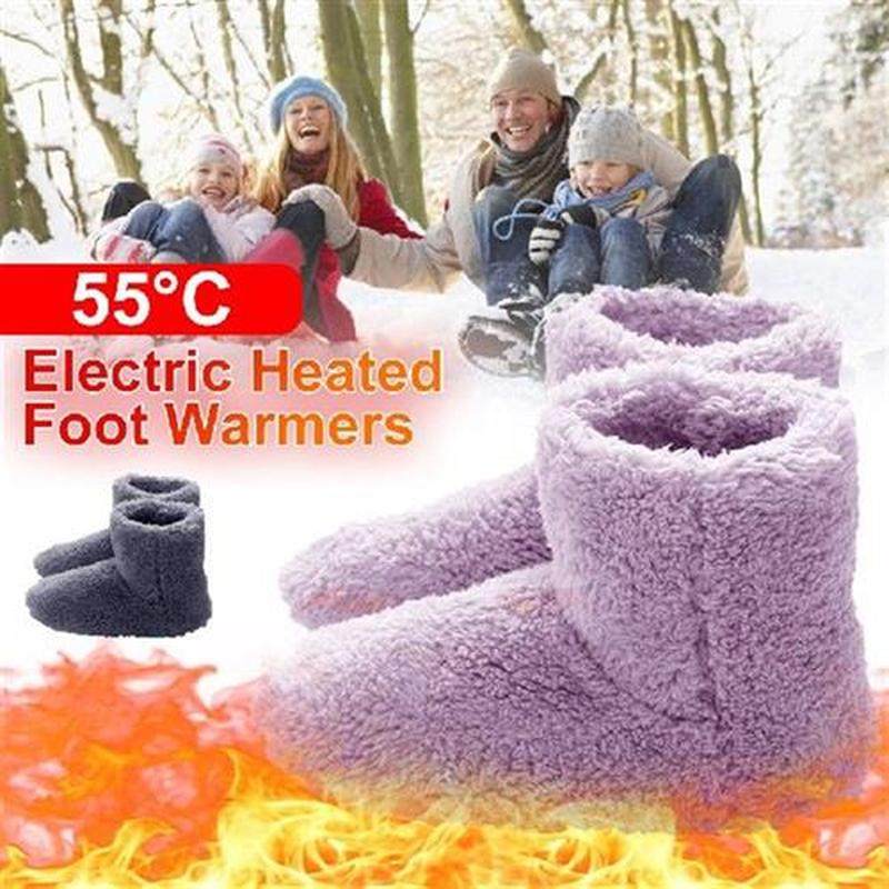 Winter Heated Shoe For Men Women Foot Warmer Boot Plush