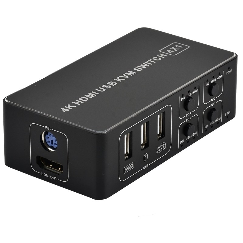 4 port HDMI KVM Switch 4K SB HDMI KVM Switcher 4 in 1 out 4K