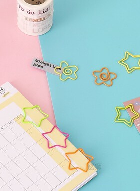 TUTU 50pcs/pack cute star flower Mini Paper Clips Kawaii Sta