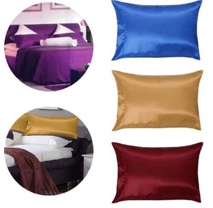 1PC Pure Silk satin Pillowcase Silky Soft Pillow Case