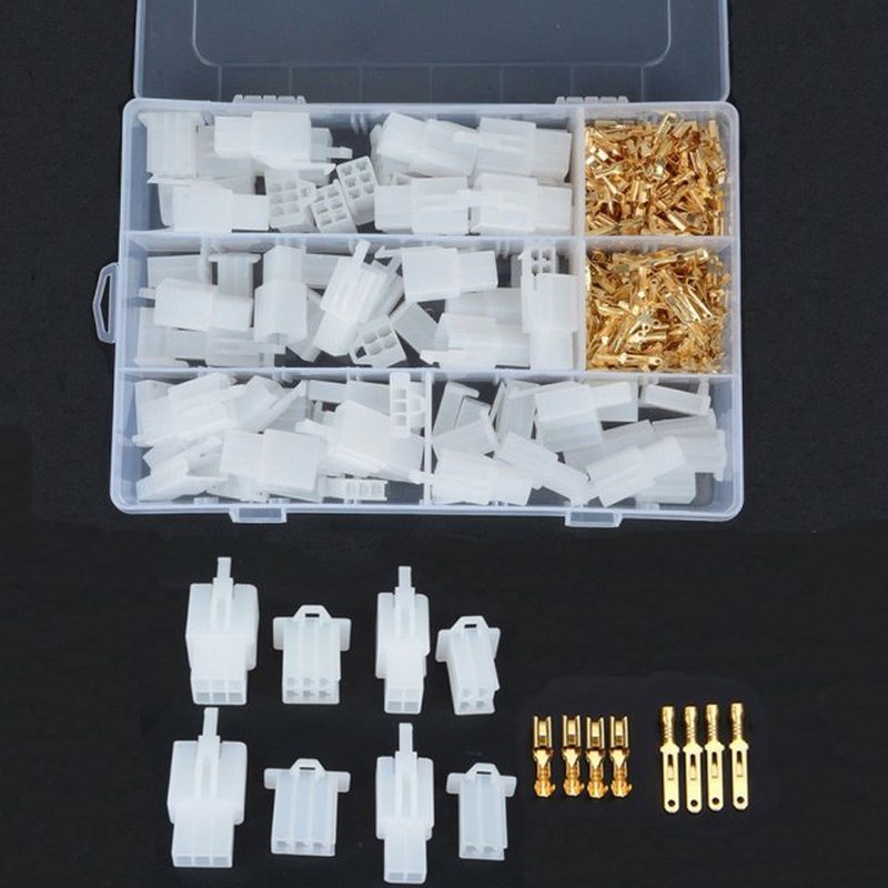 380PCS/Box 2.8mm 2 3 4 6 Pin Wire Terminal Connector Fixed H