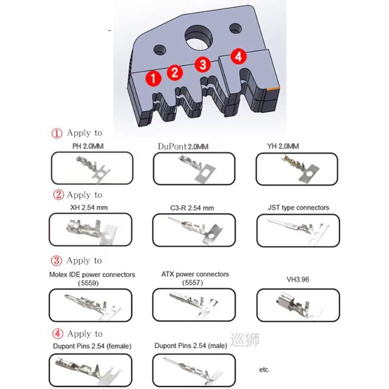 Crimping Tool Crimping Pliers XH2.54 SM plug spring clamp Cr