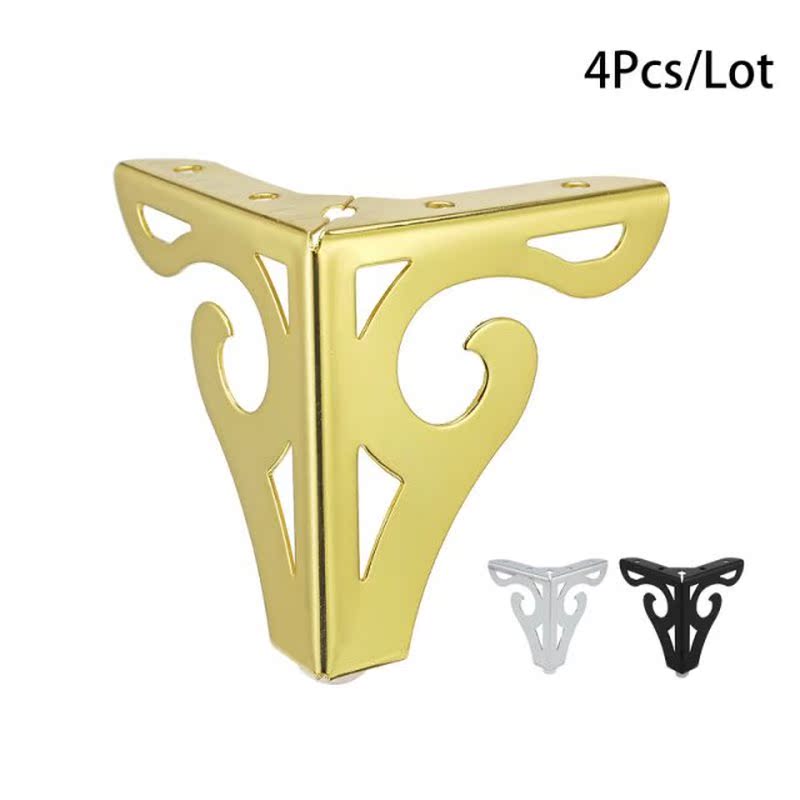 4Pcs/set Metal Furniture Legs with Rubber Feet Pad Cabinet T