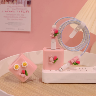 Cute Bunny Charger Cable Protector Winder Set for 18W 20W