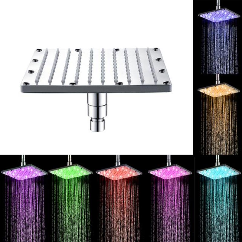 Recableght Shower Head Lights 3-Color Change Rainfall Square