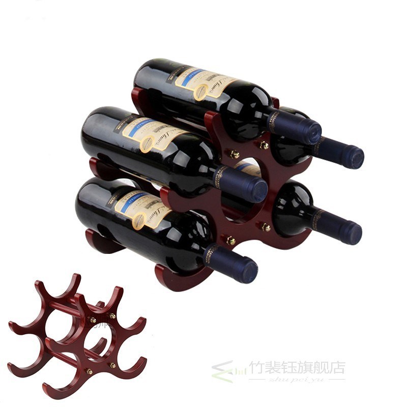 1Pc Creative Wooden Wine Rack Cabinet Bottle Display Shelf H