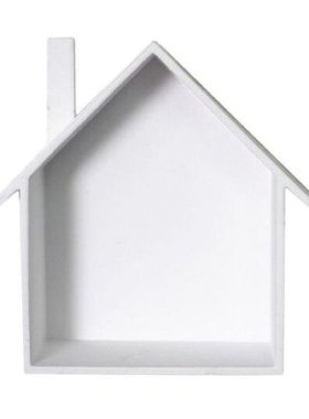 Wall Storage Display Shelf Wooden House Shape Home Decor