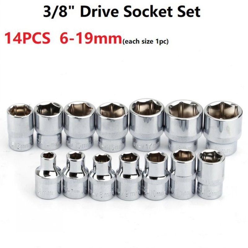 14Pcs 3/8inch Drive Socket 6/7/8/9/10/11/12/13/14/15/16/17/1