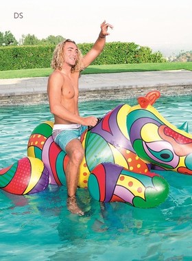 Giant Inflatable Ride on Rhino Pool Floats Full Printing Ani