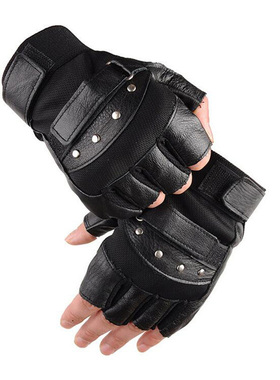 Men's Army Military Tactical Half Finger Leather Fit