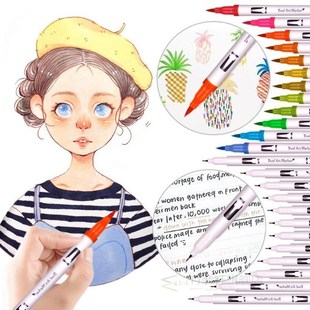 120 Colors Fine and Brush Dual Tips Colouring Pens Felt Tip