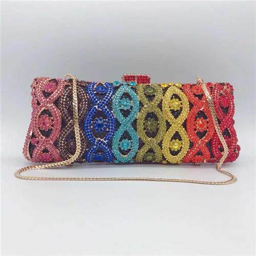 2022 New Arrival lue/Yellow/Red Women Evening Clutch ag Fa