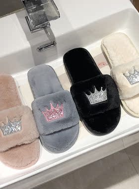 Slippers Women 2021 Womens Fur Slippers Winter Shoes Big Siz