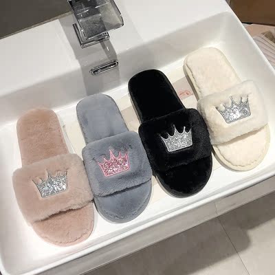Slippers Women 2021 Womens Fur Slippers Winter Shoes Big Siz