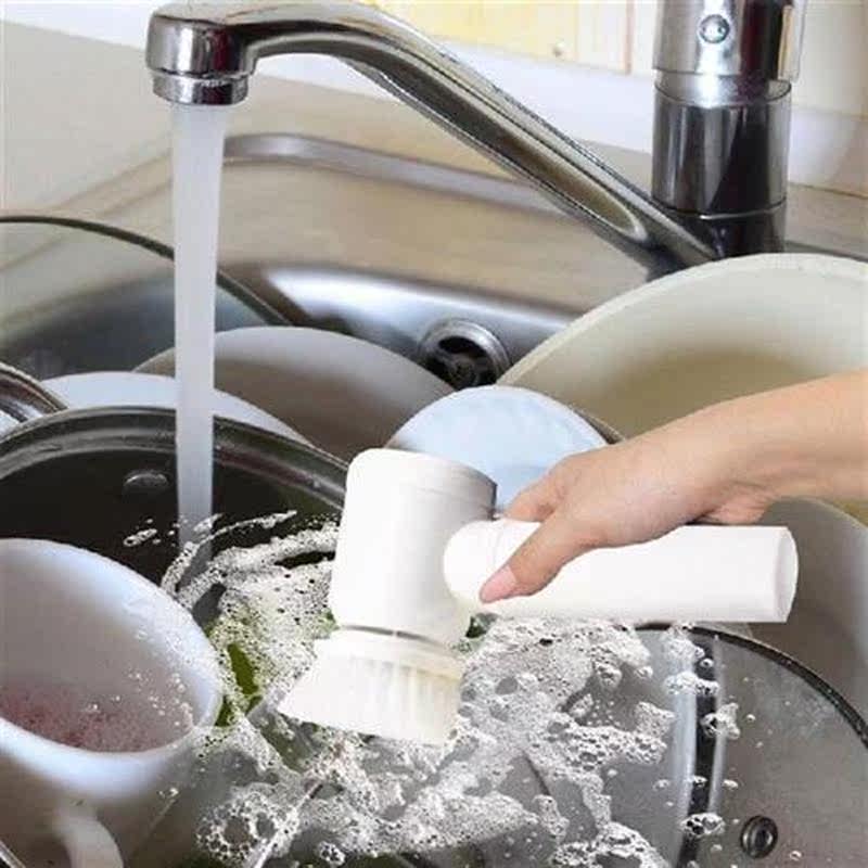 Electric Dish Brush Cooktop Cleaning Brush With 3 Brush