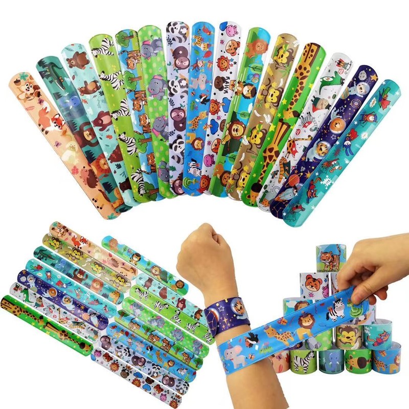 Forest Party Animal Lion Tiger Slap Bracelets Baby Shower Wo