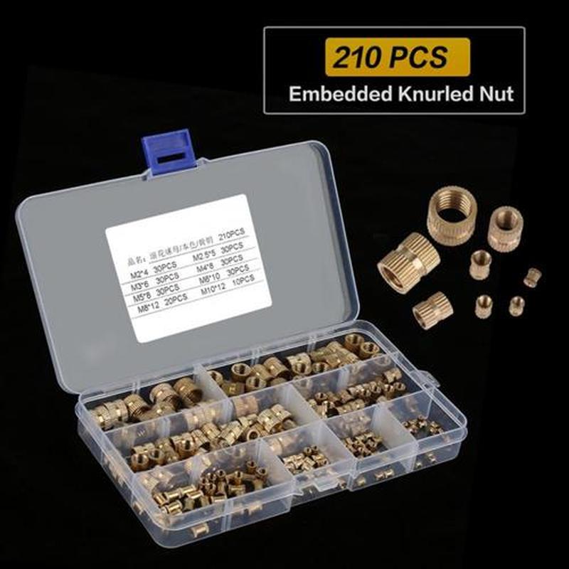 Wholesale 210Pcs/Set Knurled Nut Brass nuts Cylinder Knurled