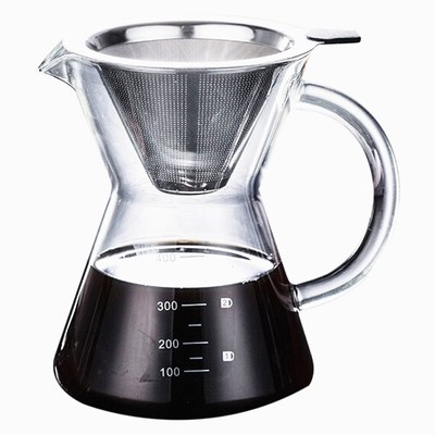 400ml Pour Over Coffee Maker Drip Glass Coffee
