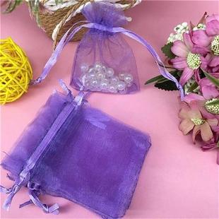 100pcs Purple Jewelry Packaging Bag 7*9 Cm Organza Bags