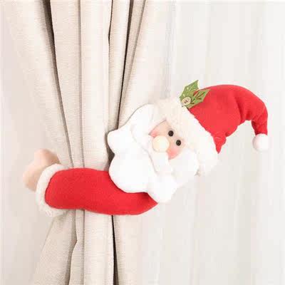 Curtain Snowman Santa Elk Buckle for Xmas Decoration Home