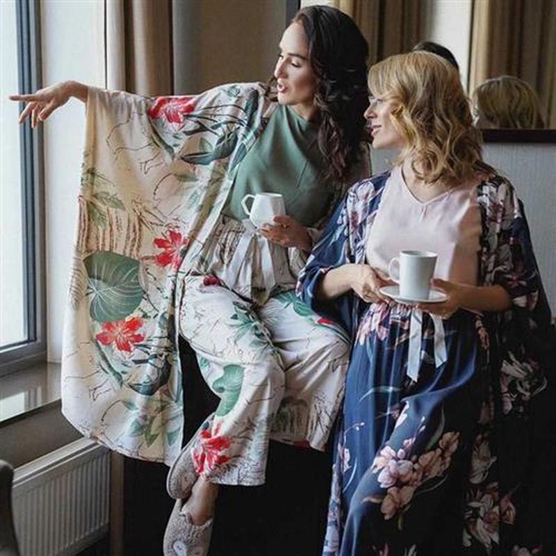 JULYS SONG 4 Pieces Soft Autumn Summer Women Pajamas Sets