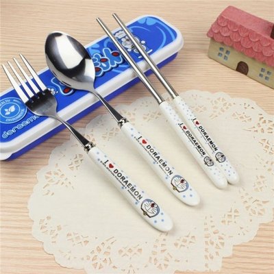 3PCS/Set Cute Cat Dinnerware Kitchen Supplies Spoon Chopstic