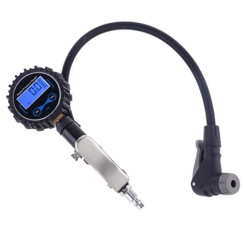 Digital Tire Inflator Pressure Gauge 200 PSI Air Chuck Heavy