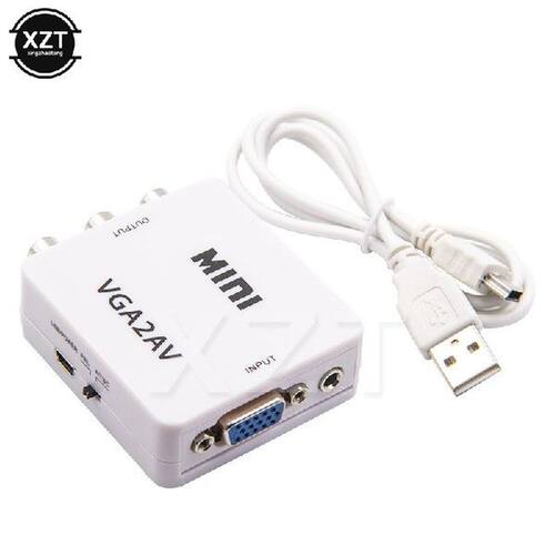 VGA to AV Mini Converter Adapter Support 1080P VGA2AV RCA