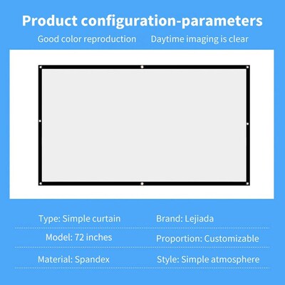 Portable Simple Curtain Foldable Wall-mount Projector Screen