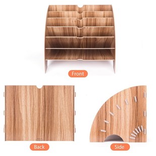 Wooden File Organiser Office Desktop Stationery Expanding Fi
