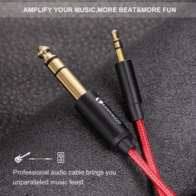 Guitar Cable 3.5mm to 6.35mm Adapter Aux Cable For Cellphone