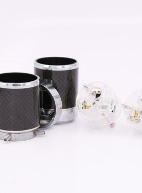 One Pair Carbon Fiber Rhodium Plated US AC Power Plug Connec