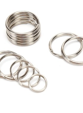 100PCS Stainless Steel DIY Polished Split Ring Keyrings Key