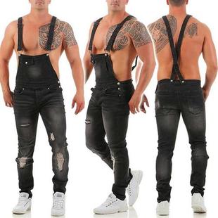 Mens Jeans Overalls Slim Fit Boyfriend Jean Jumpsui