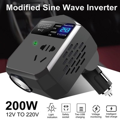 Mini  Power Inverter 12V 200W Power Inverter 12V/24V Auto Ad