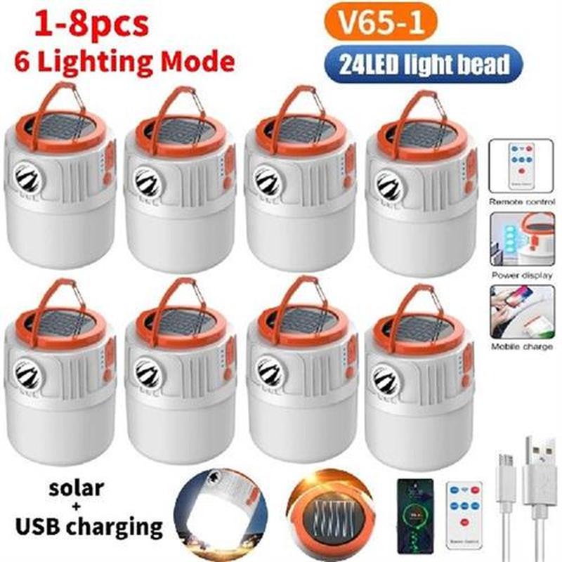 LED Solar Charging Light Energy-saving USB V65 Light Bulb