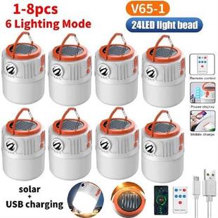 LED Solar Charging Light Energy-saving USB V65 Light Bulb