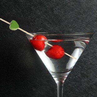 100Pcs 12cm Disposable Bamboo Heart Skewers Cocktail Picks