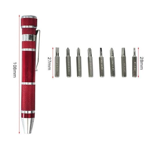 9PCS In 1 Screwriver Set Portable Mini Pen-Type Screw Driver