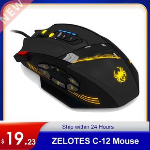 ZELOTES C-12 Wired Mouse USB Optical Gaming Mouse 12 Program