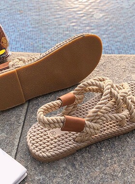 Sandals Woman Shoes Braided Rope With Traditional Casual Sty