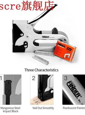 Heavy Duty Manual Gun Door-Type Nail Stapler Tacker Tool wit