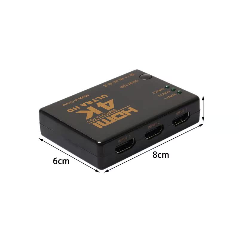 4K 2K 3x1 HDMI Cable Splitter HD 1080P Video Switcher Adapte