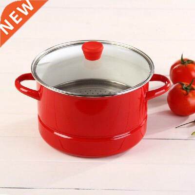 24CM5.5L thick red enamel pot stew pot steamer cooker pot