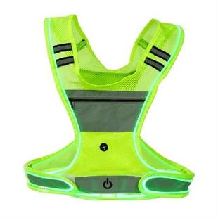Led Light Up Running Vest Reflective Safety Vest For