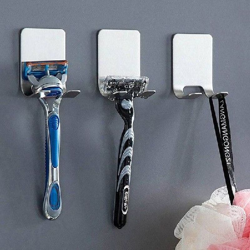 Stainless Steel Wall Razor Rack Holder Men Shaving Shaver