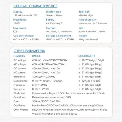 MT8206 2 in 1 Digital Oscilloscope Multimeter with Analog Ba